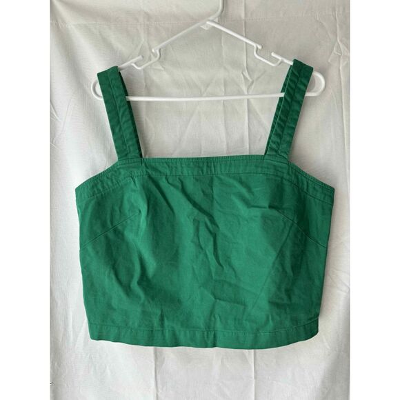 Everlane Button Back Crop Tank in Green Womens Size 12 - Picture 1 of 2